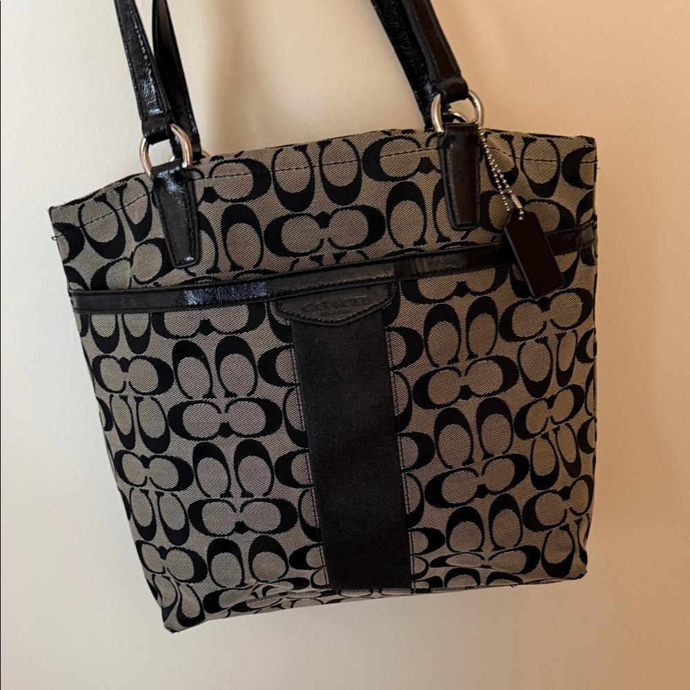 Coach Black and Gray Designer Tote Bag